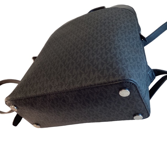 MICHAEL KORS Backpack Leather EMMY Large Dome BLACK Monogram 35H9SY3B7B - Picture 8 of 13